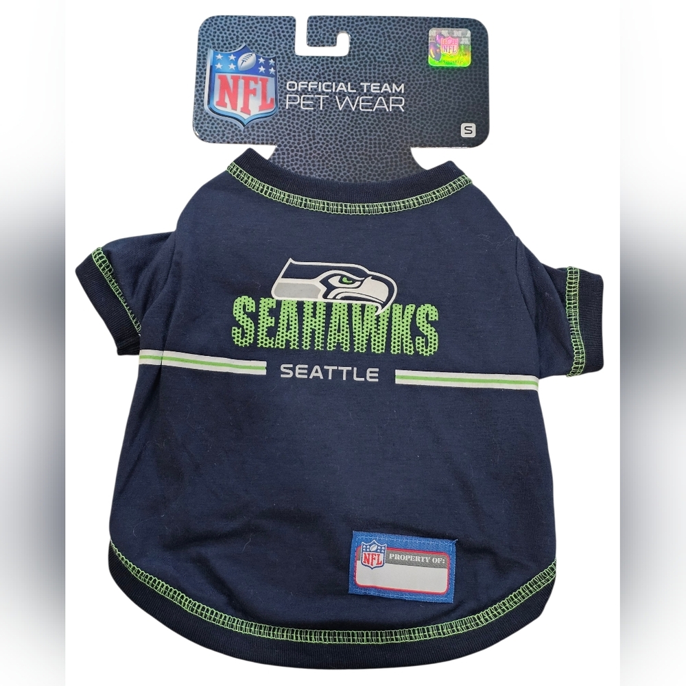 NFL Seattle Seahawks Pet Wear Jersey - Navy and Green
